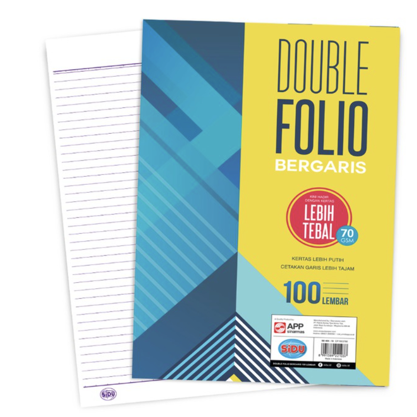 

Kertas Double Folio Garis Kiky SIdu isi 100 lembar