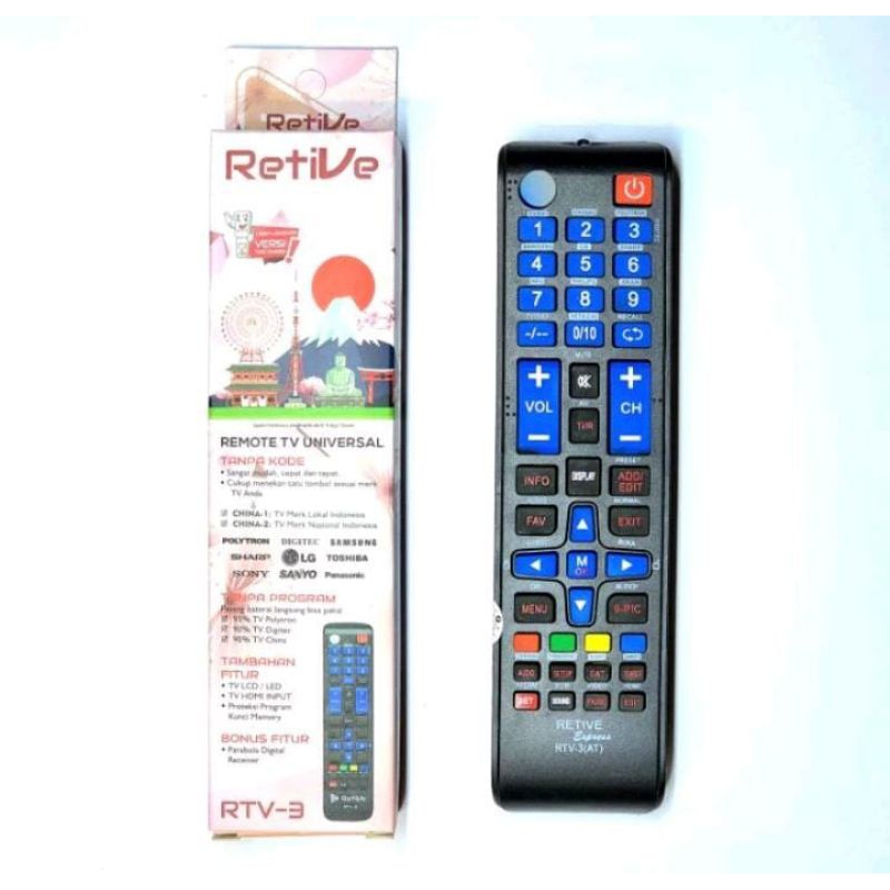 REMOT TV UNIVERSAL RETIVE MULTIFUNGSI UNTUK TV TABUNG/LCD/LED