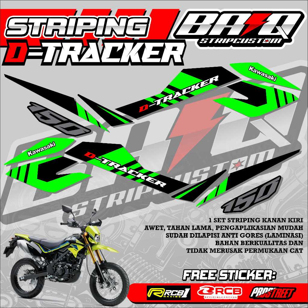 04 STICKER STRIPING KAWASAKI DTRACKER - STRIPING PREMIUM KAWASAKI DTRACKER RACING