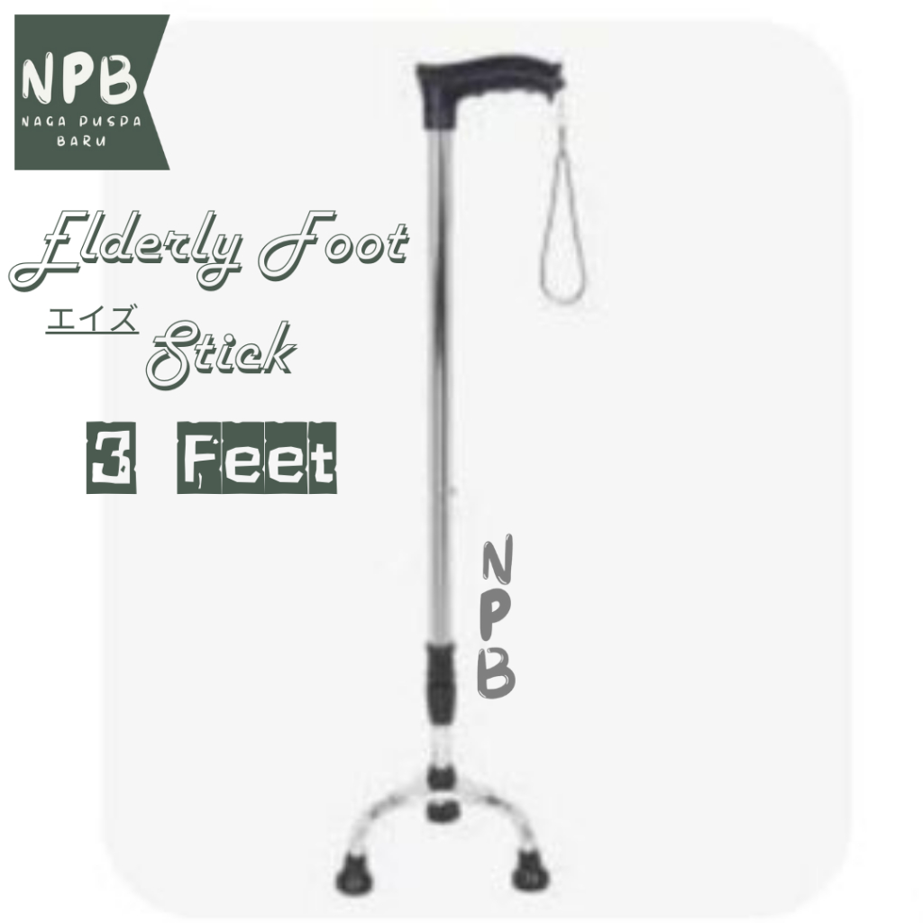 Tongkat 3 Kaki Alat Bantu Jalan Adjustable - Tongkat Lansia Kaki 3