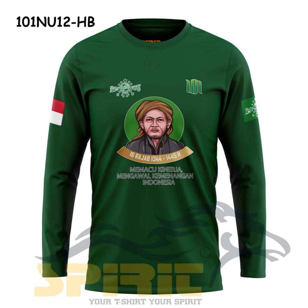 kaos baju kyai haji hasyim asyari  pendiri NU kaos santri nahdatul ulama katun lengan panjang