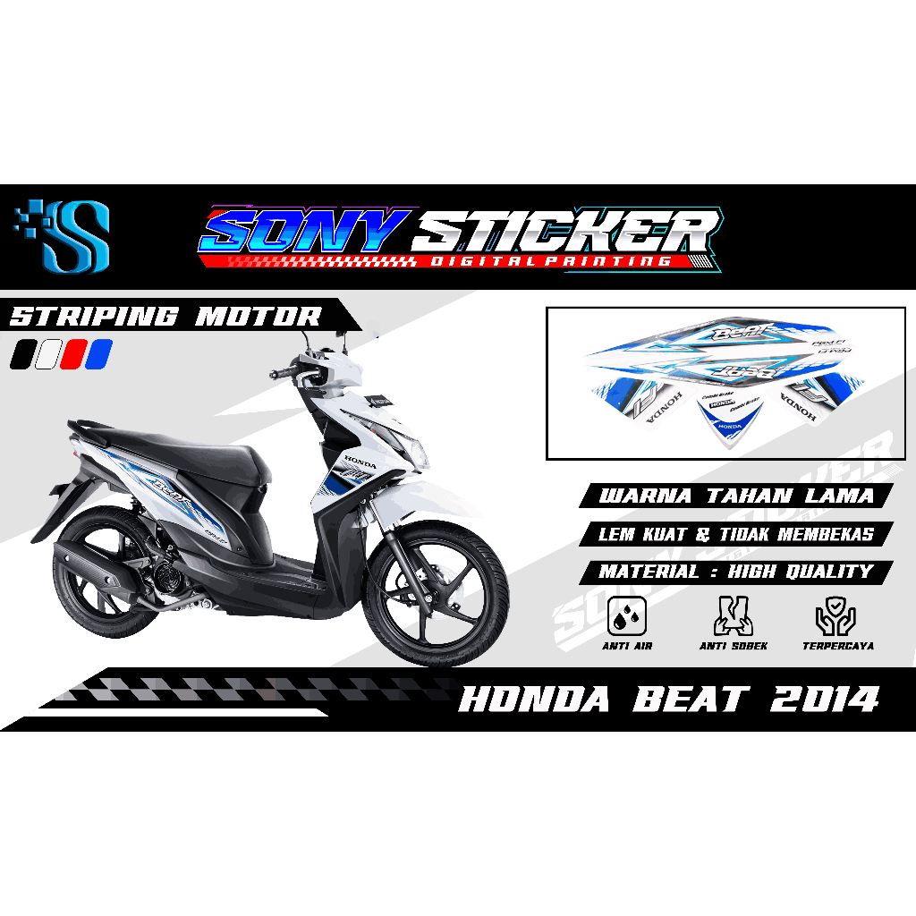 Striping Standar Motor Beat Tahun 2014