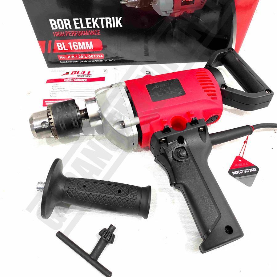 Mesin Bor Tangan 16mm BULL BL16mm / Mesin Bor Besi Listrik 16mm BL-16 / Elektrik Drill 16mm BL 16 mm