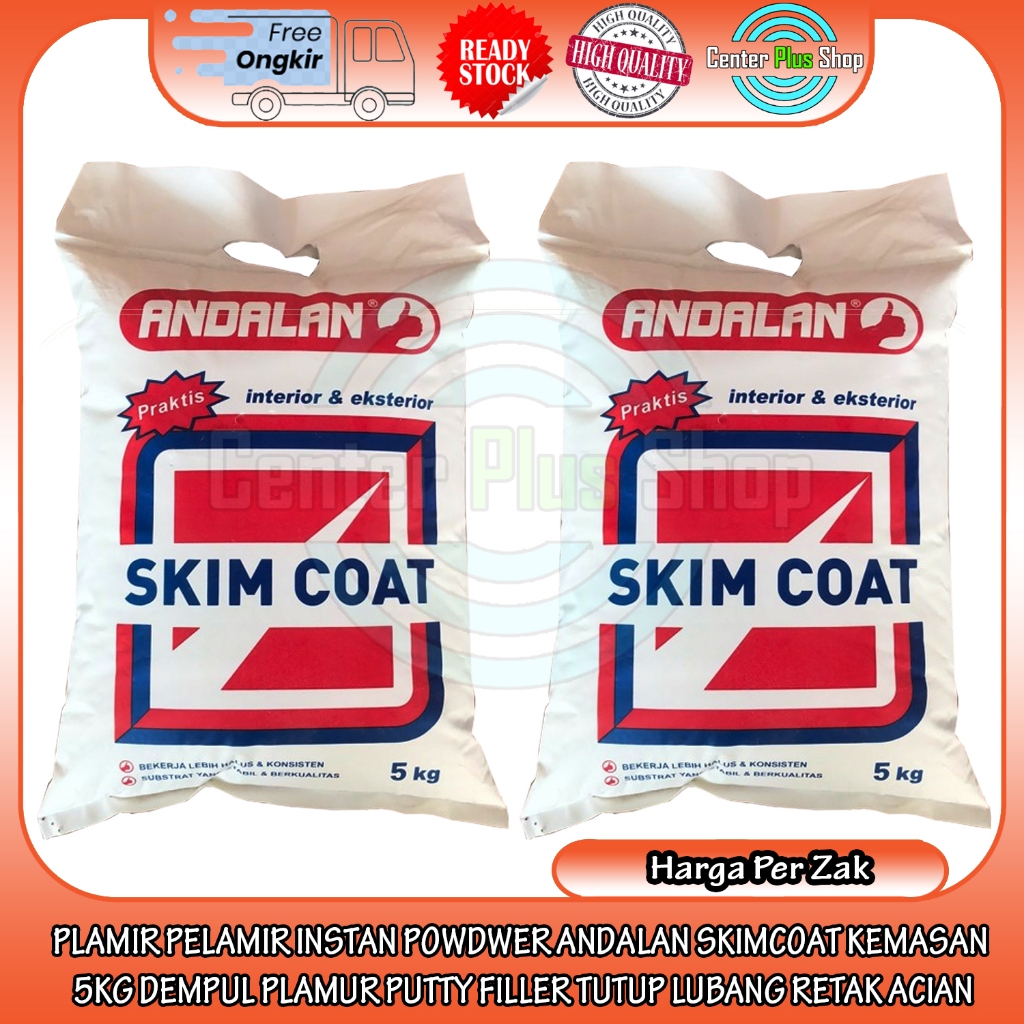 PLAMIR PELAMIR INSTAN POWDWER ANDALAN SKIMCOAT KEMASAN ZAK 20KG DEMPUL PLAMUR PUTTY FILLER TUTUP LUB