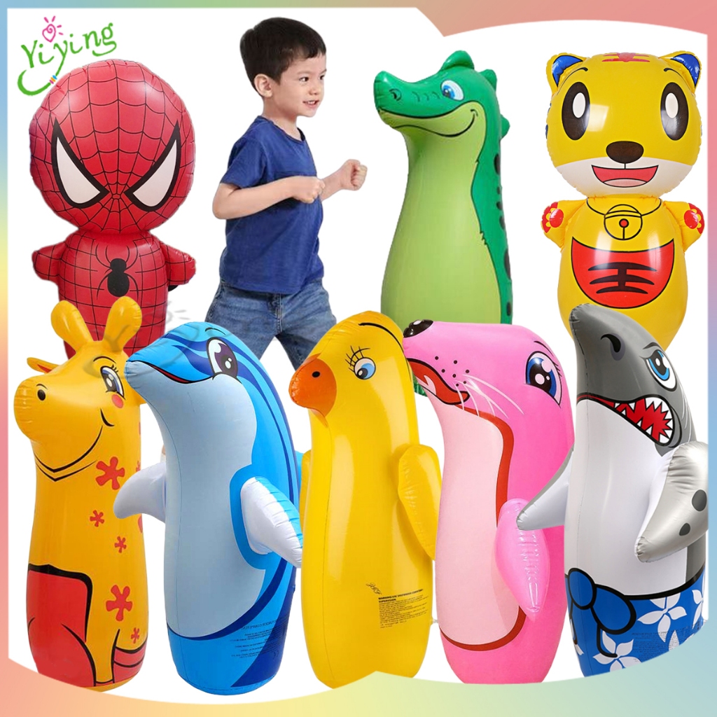 Mainan Balon Tinju Penguin Motif Karakter Tinju Tinjuan Samsak Anak Boneka Angin Berdiri Pinguin