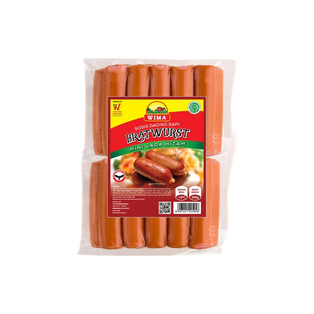 

SOSIS DAGING SAPI BRATWURST MINI LADA HITAM WIMA