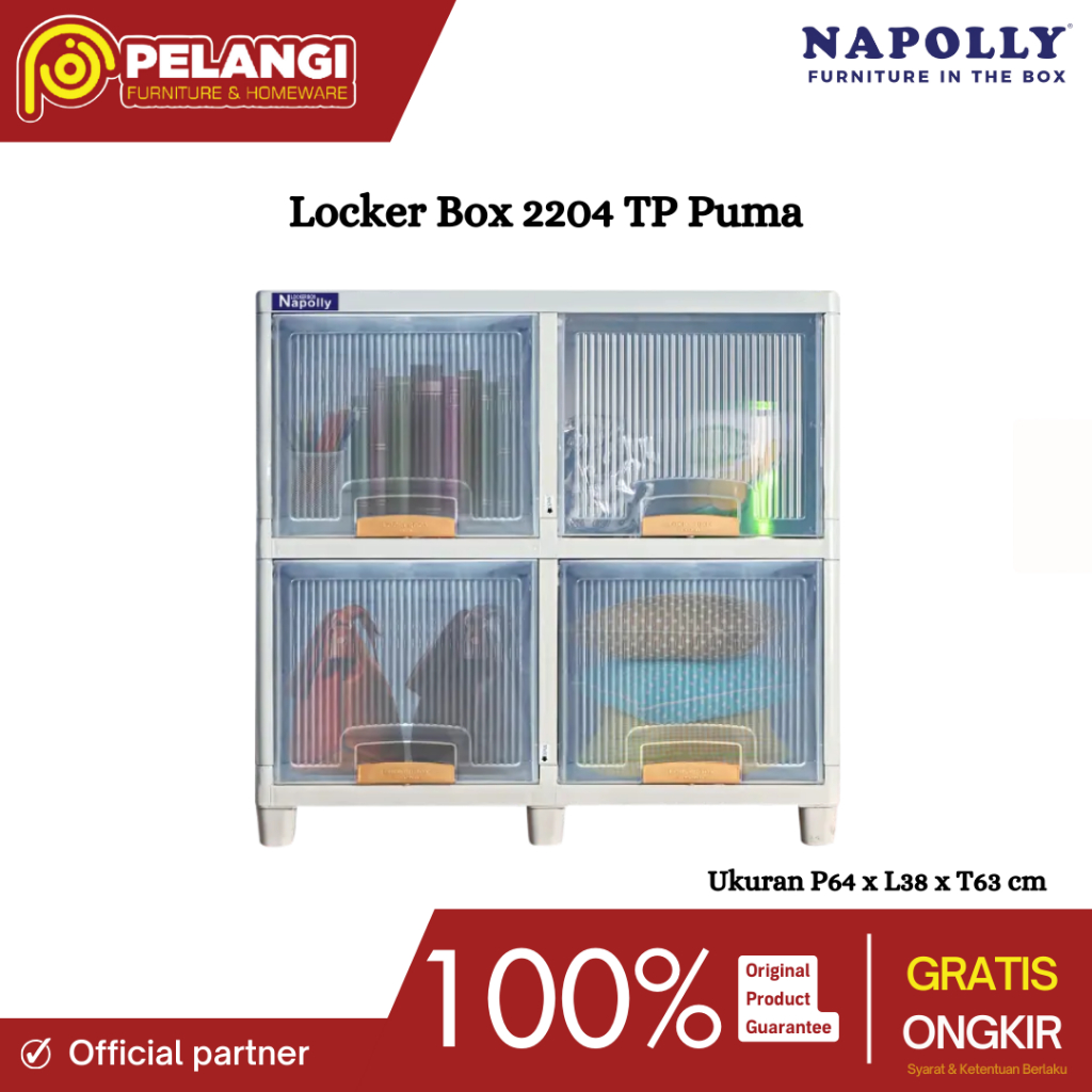 Locker Box Napolly TP Puma 2 Susun/ 3 Susun/ 4 Susun/ 5 Susun | Loker Box Plastik | Rak Serbaguna