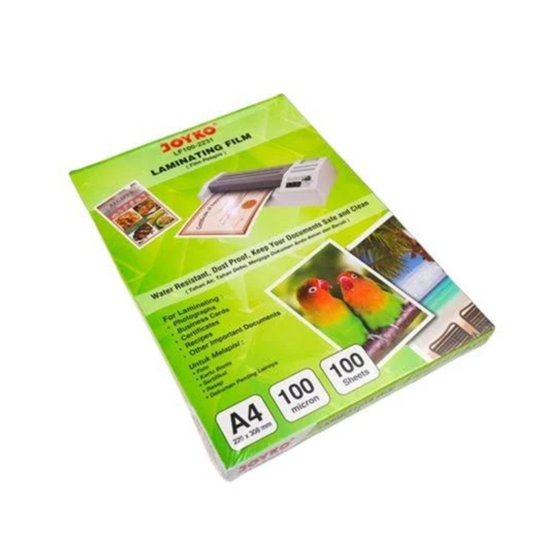 

PLASTIK LAMINATING PAPER A4 JOYKO 100 MICRON