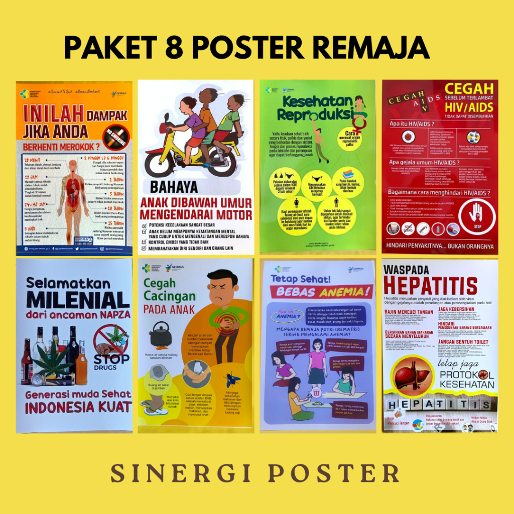 Paket Poster | Paket 8 Poster Tema Remaja | Poster Tema Sekolah