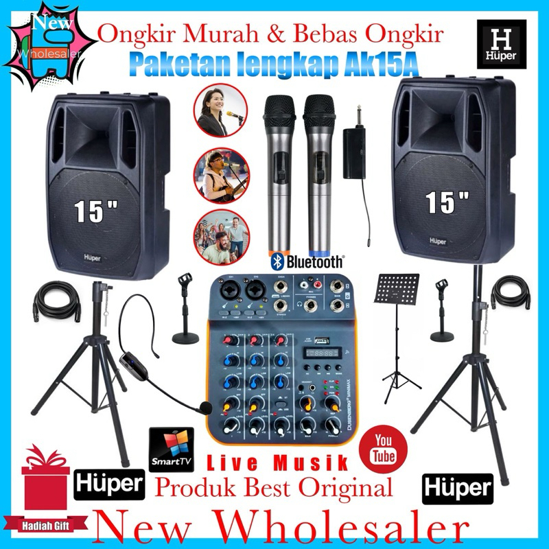 Paket Sound System 15 inch Huper Ak15A original Live Musik Hajatan