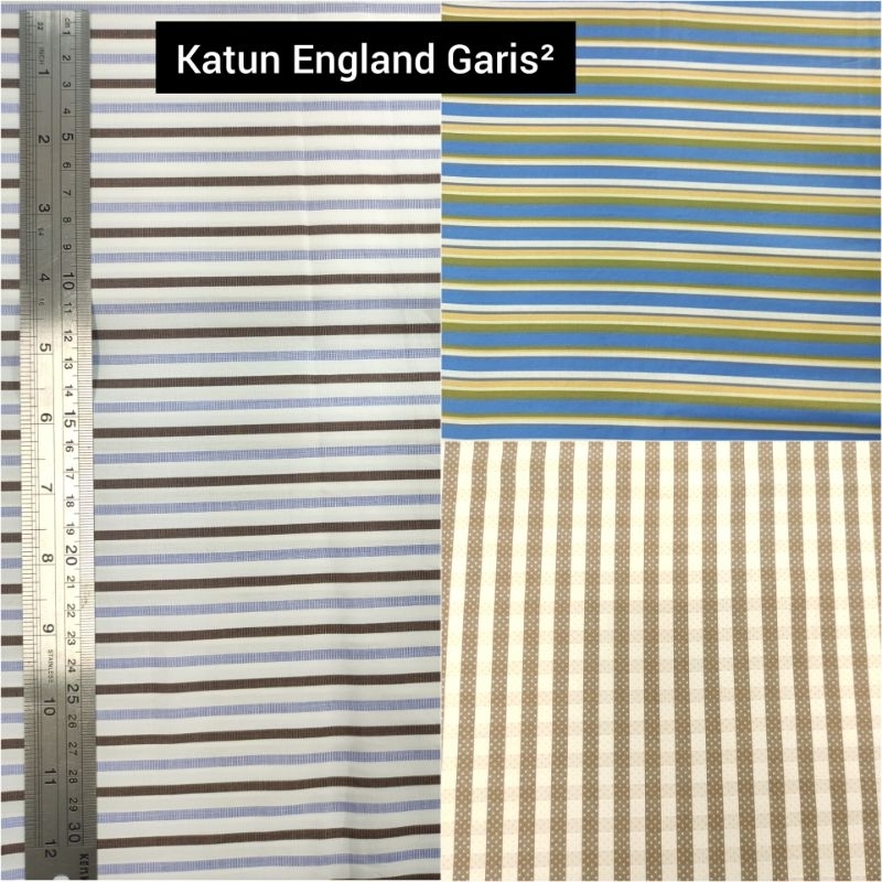 Kain Hem kemeja Shirting Katun England Garis2