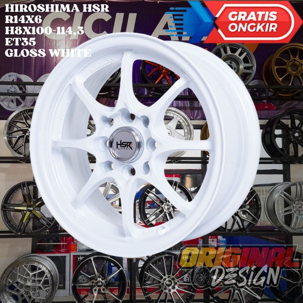 Velg Mobil Ring 14 HSR HIROSHIMA R14 UNTUK AVANZA BRIO AGYA AYLA AIR EV