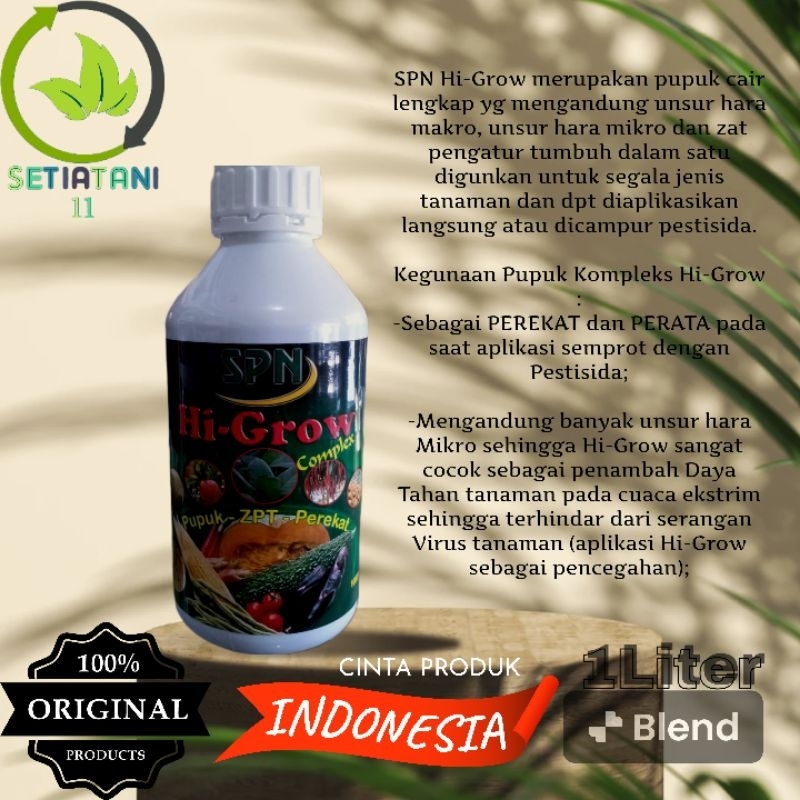 SPN Hi-Grow Pupuk Cair Lengkap Plus ZPT Kemasan 1Liter