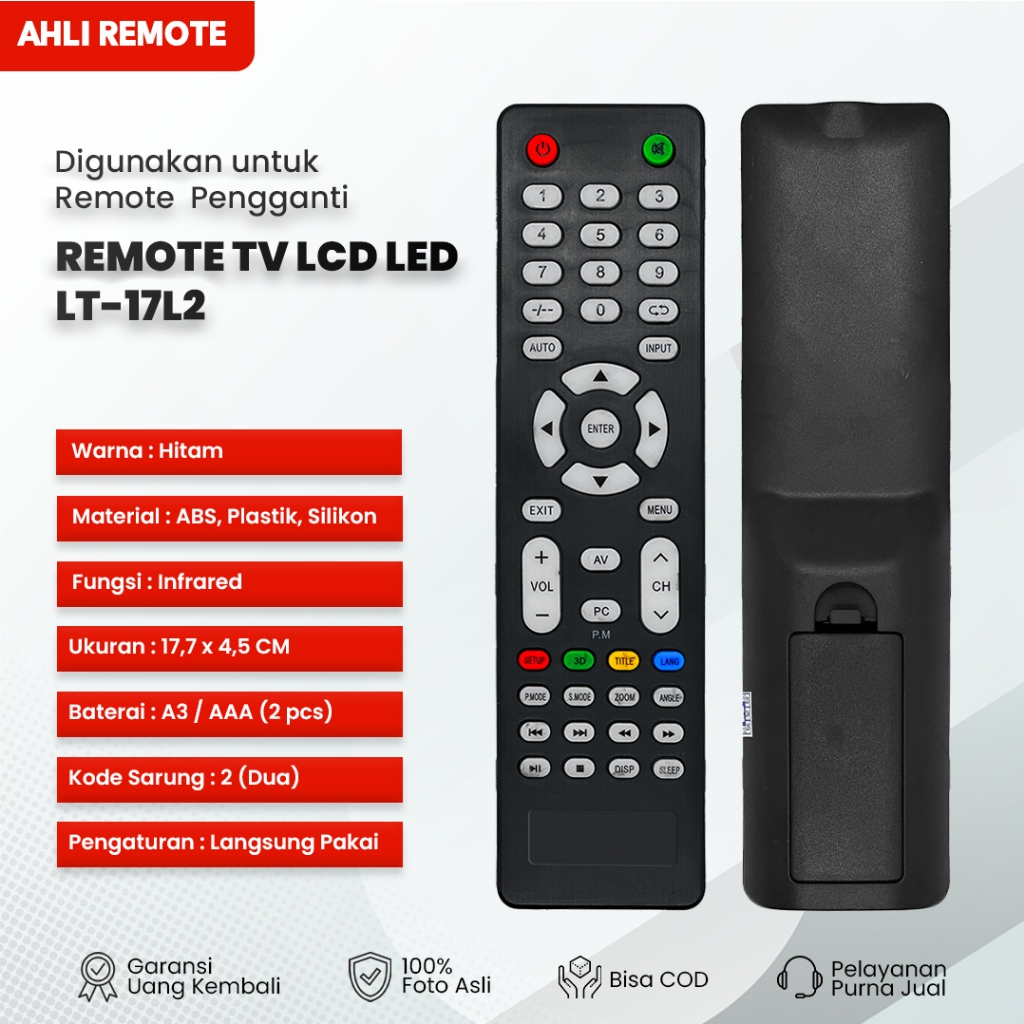 Remote TV Ikedo LCD LED / Remot TV LCD LED Aoyama