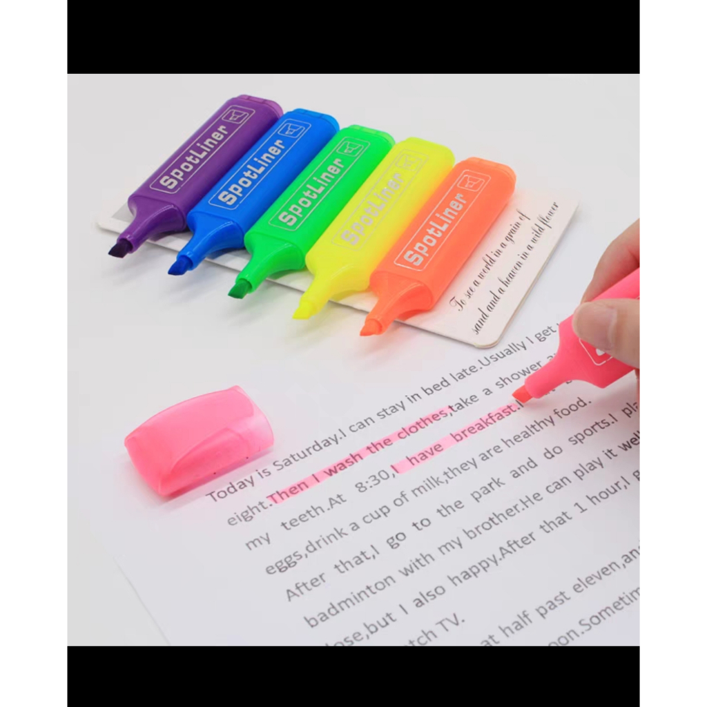 

5Pcs - Stabilo Highlighter ZBRU Warna NEON