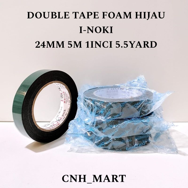 

Doube Tape Busa I-NOKI 1Inch × 5 Meter / Doube Foarm Hitam / Hijau