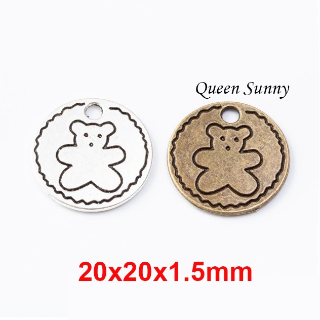 Charm Solid Beruang Lucu Bandul Pendant Liontin Kalung Gelang Aksesoris Perhiasan
