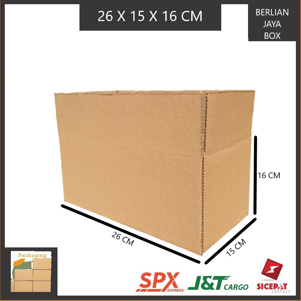 

KARDUS PACKING TEBAL SINGGLE WALL UKURAN P26xL15xT16 CM