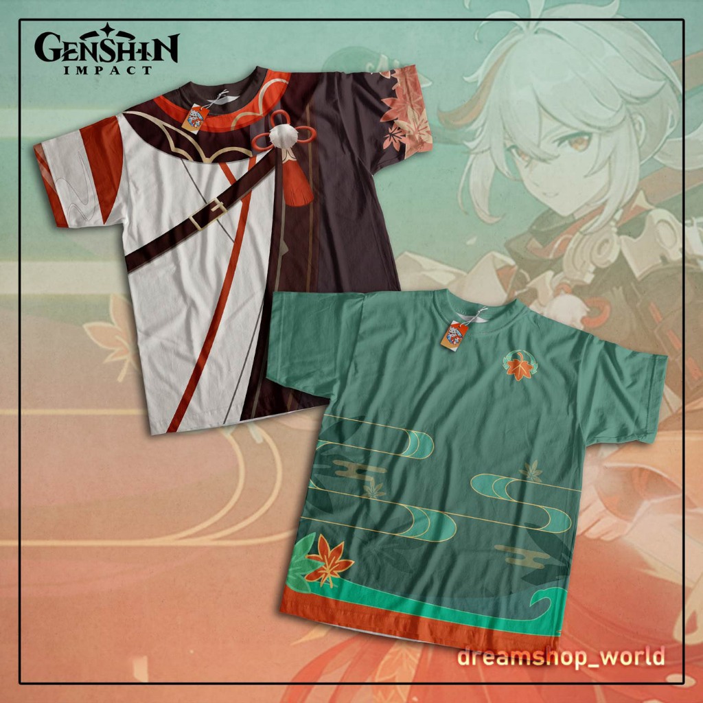 Kaos Fullprint Anime Game Genshin Impact Kaedehara Kazuha