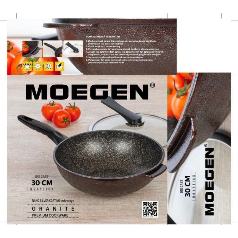MOEGEN GERMANY WOK PAN. PANCI WAJAN MARBLE WOK PAN 30CM MARBLE GRANITE