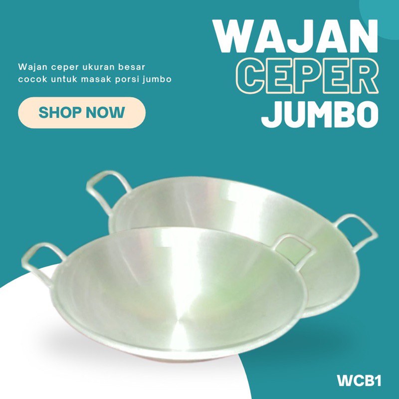Wajan Kuali Jumbo Alumunium Cor 34Cm Wajan Kuali Anti Lengket Serbaguna