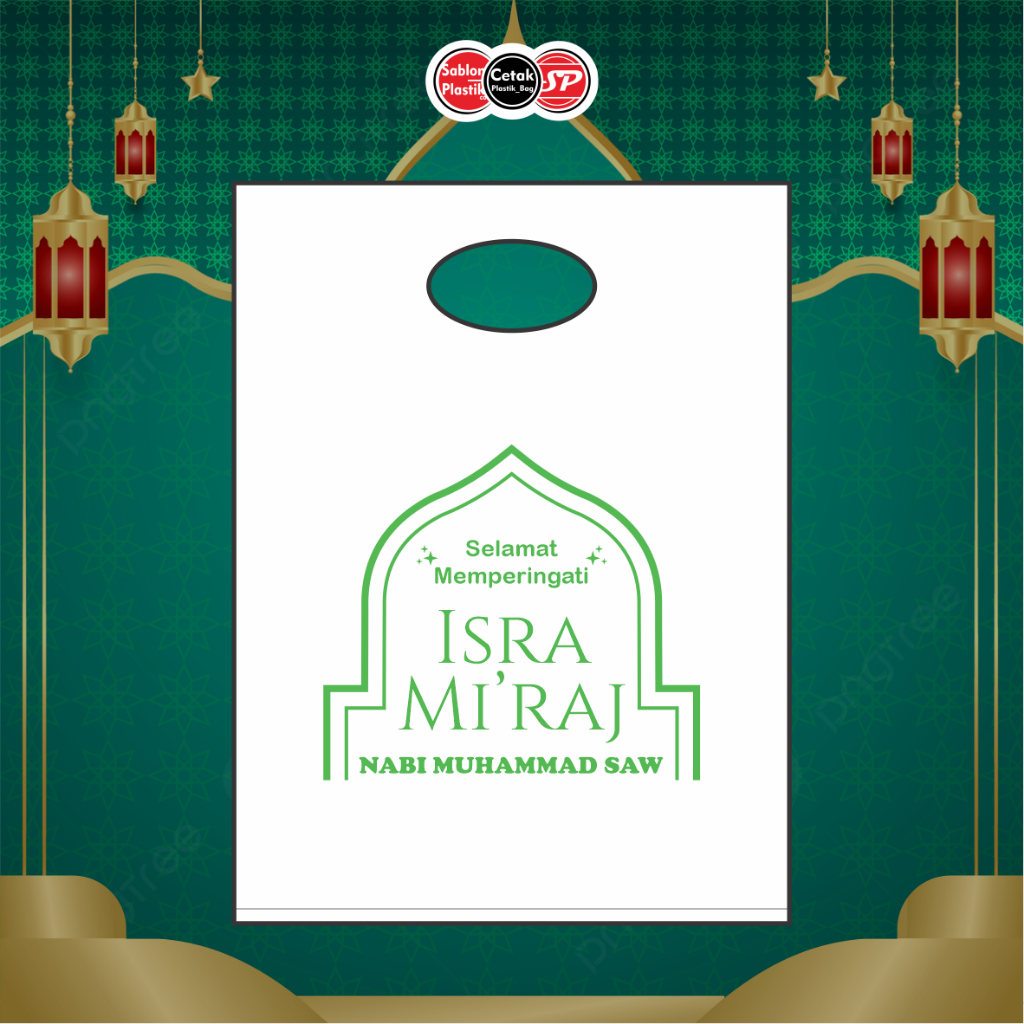 

(Isi 50pcs) Plastik Motif Isra Mi'raj, Plastik Isra Mi'raj, Kemasan Isra Mi'raj