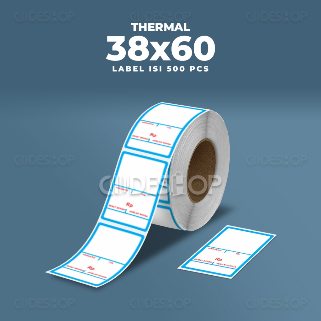 

Label Stiker Thermal 38x60mm 38x60 Timbangan 38 x 60 mm Preprinted isi 500 Pcs