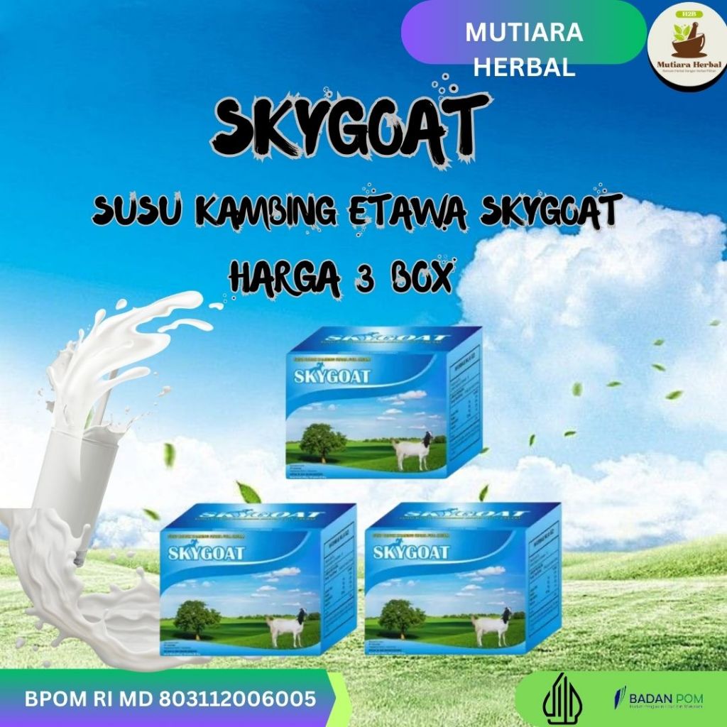 

Sky Goat / Skygoat Susu Kambing Etawa Asli Original Full Cream Vanilla HARGA 3 BOX RASA ORIGINAL