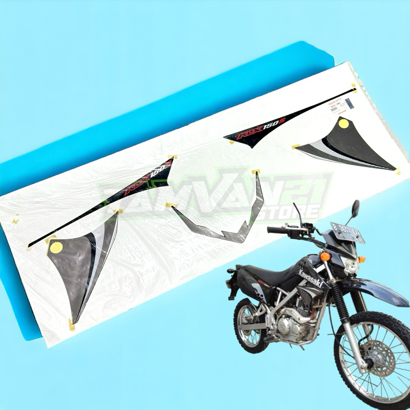 STIKER STICKER STRIPING KLX 150S 2012 HITAM ORIGINAL