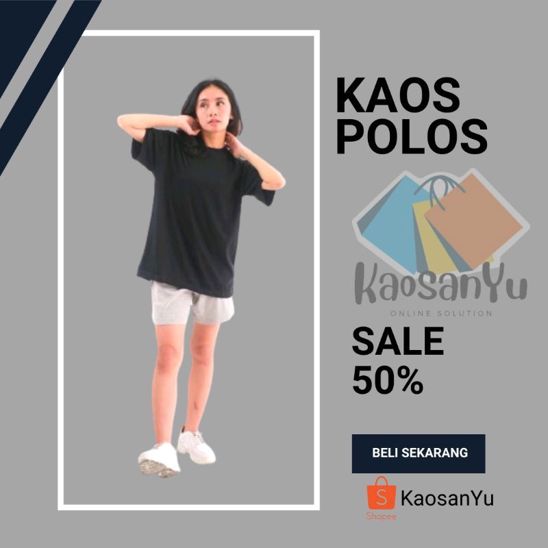 KAOS HITAM POLOS COTTON COMBED 24S