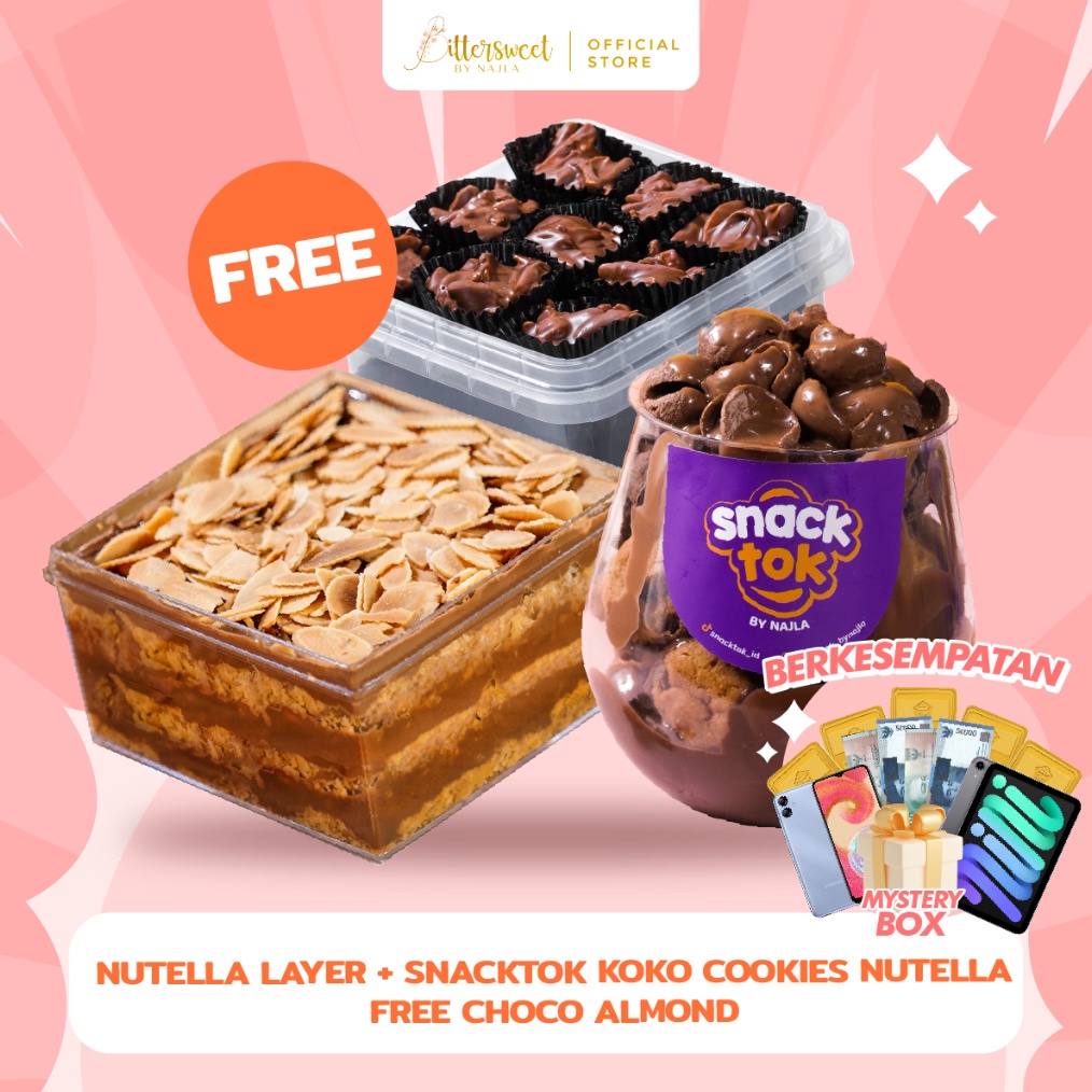Import Terbaik Bittersweet by Najla  Bundling Nutella Layer Snacktok Koko Crunch Cookies Nutella  Ch
