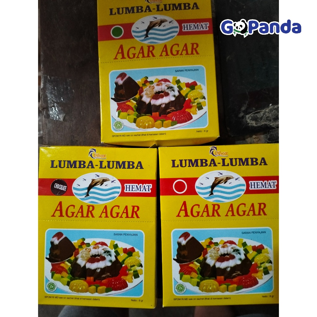 

Agar-agar Lumba-lumba HEMAT 1 BOX isi 12 Shacet 6gr