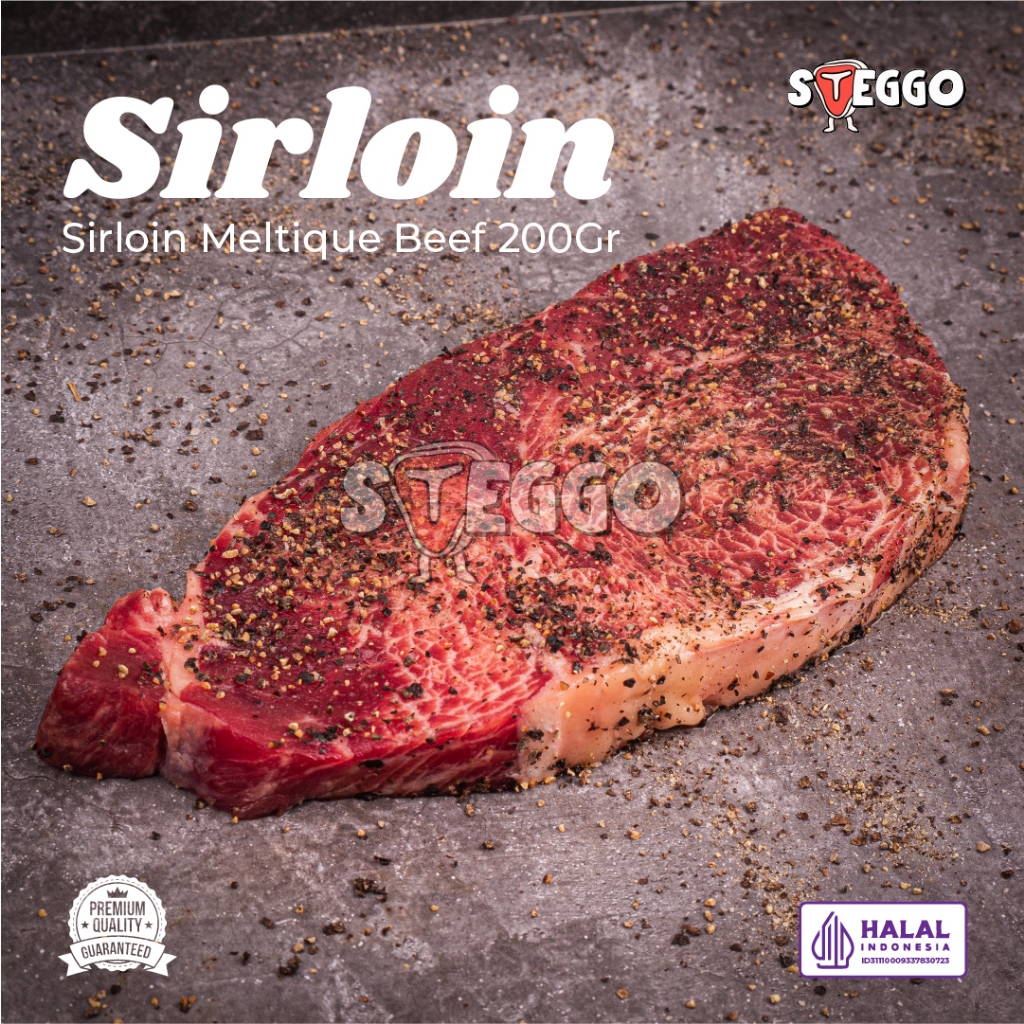 

Sirloin Beef Steak Premium Meltique 200 Gr/ Daging Steak Sapi Sirloin, Steak Cut Halal by Steggo