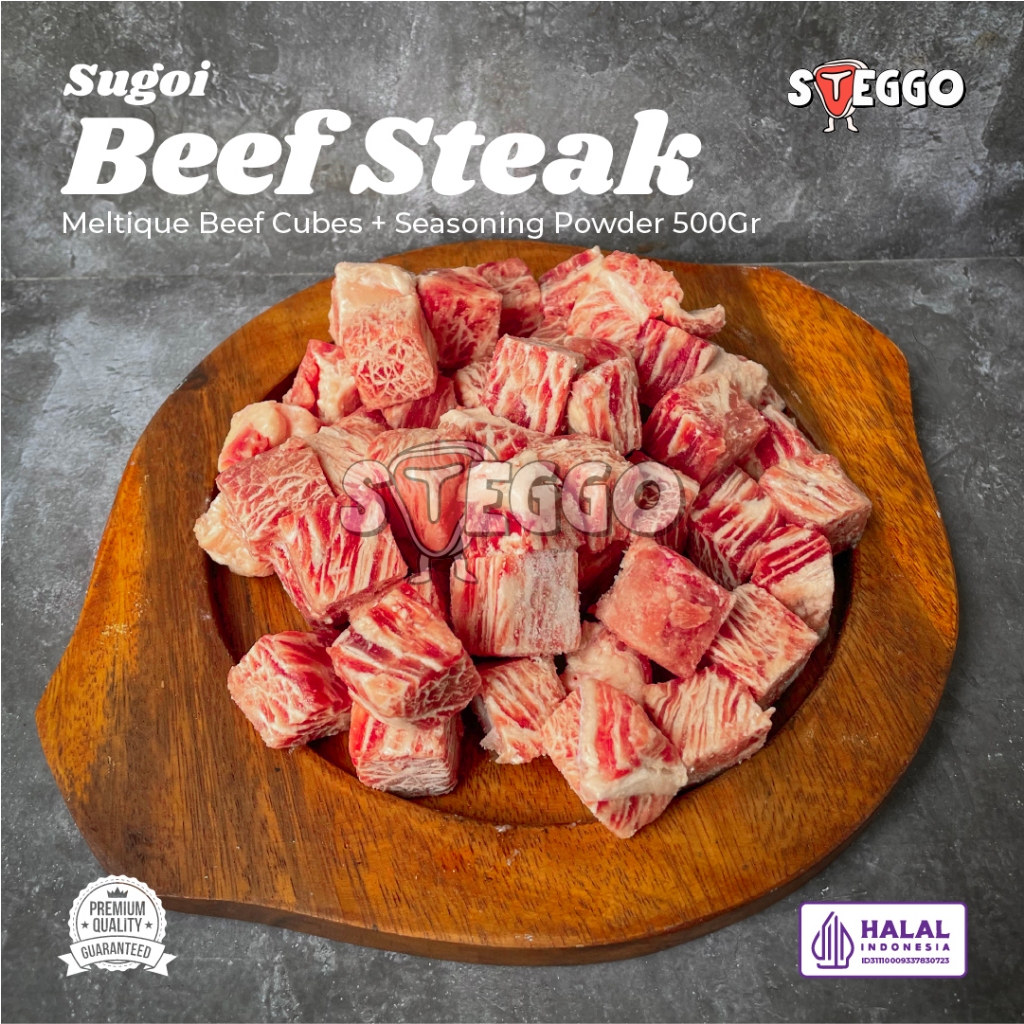 

Saikoro Beef Meltique. Beef Saikoro Cubes Steak 1/2 KG. Daging Kotak Saikoro