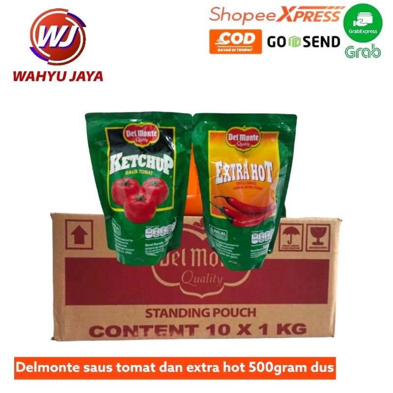 

Delmonte saus tomat dan extra hot 500gram Dus @12 pcs