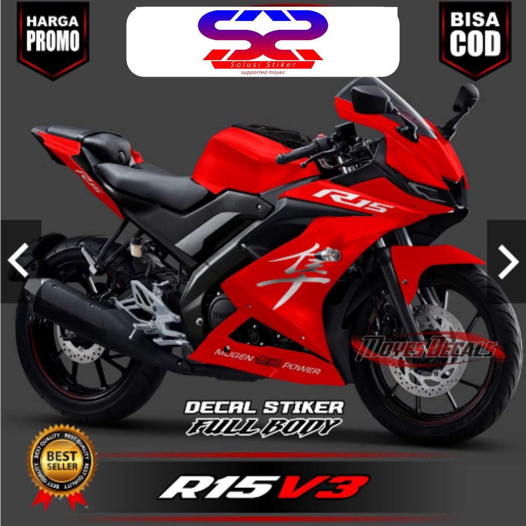Stiker Yamaha R15 V3 Variasi Simple Decal Motor R15 V3 Fullbody