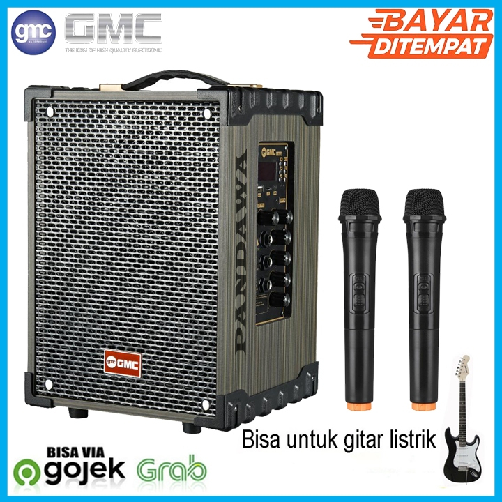 Speaker Portable GMC 899P Bluetooth Karaoke 2 Mic Wireless High Power