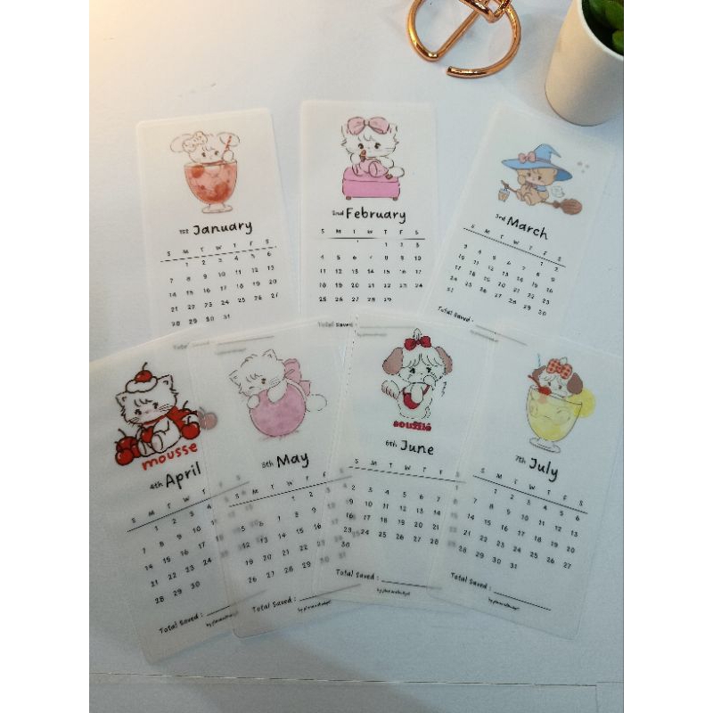 

Kalender Saving Challenge / Tracker Karakter Matte (free spidol)