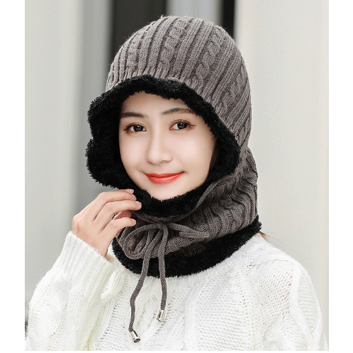 Topi Kupluk Hijab Syal Benies Wanita Musim Dingin Winter