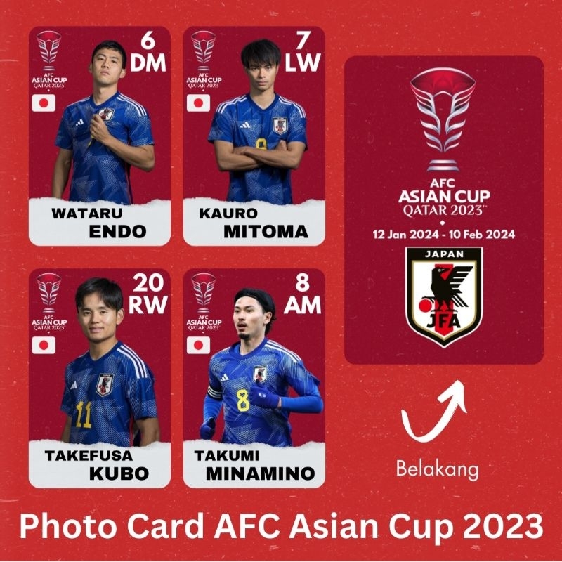 Photocard Timnas Jepang AFC Asian Cup 2023