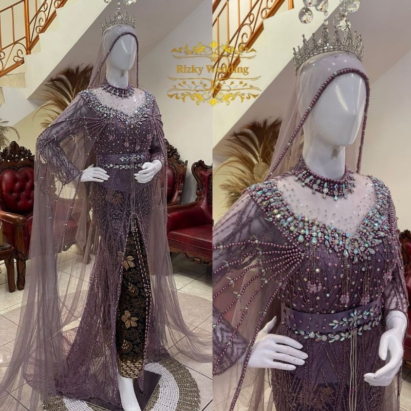 Kebaya akad belah || kebaya akad full payet || kebaya akad putih || kebaya pengantin || kebaya dress