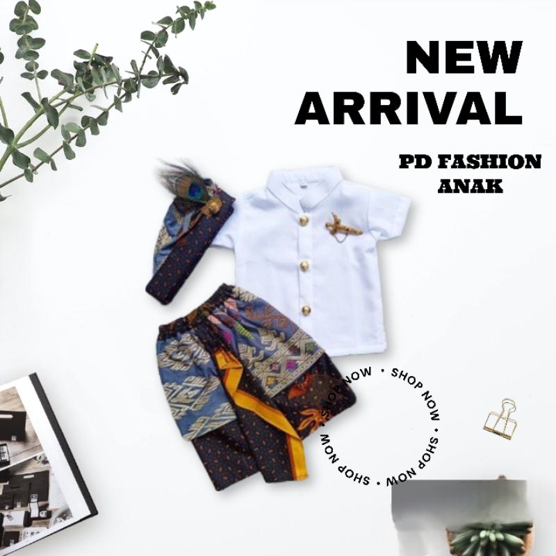 Setelan Baju Adat Tradisional Anak Laki | set umur 3-9 Tahun ( ples udeng atau blangkon )