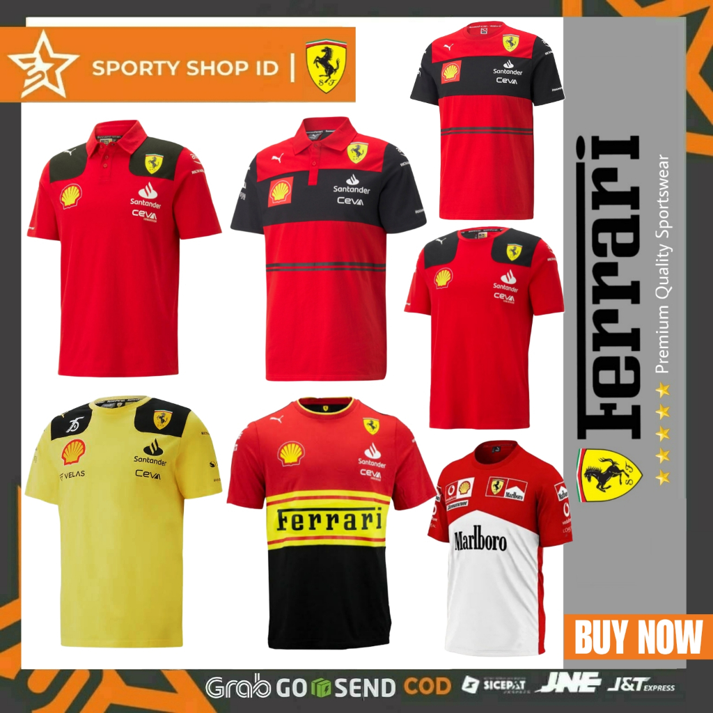 Kaos Baju T Shirt Olahraga Sport Ferrari Racing Team Formula One F1 Scuderia Ferrari Team