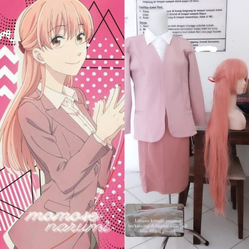 Cosplay Costume dan wig Narumi Momose Wotakoi