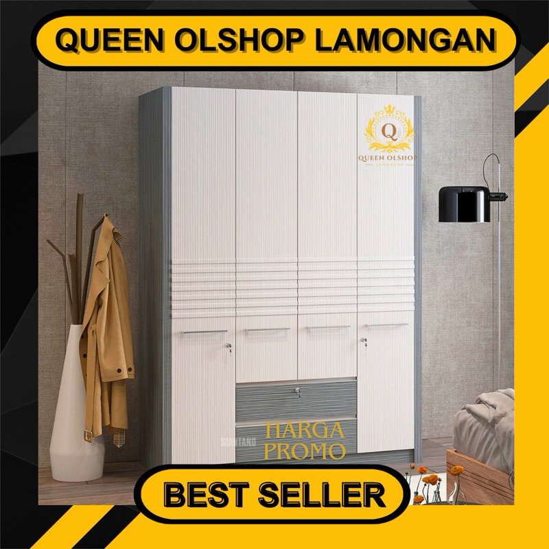 [PROMO] Lemari Pakaian 4 Pintu Tinggi / Siantano LP 389 SW [LAMONGAN]
