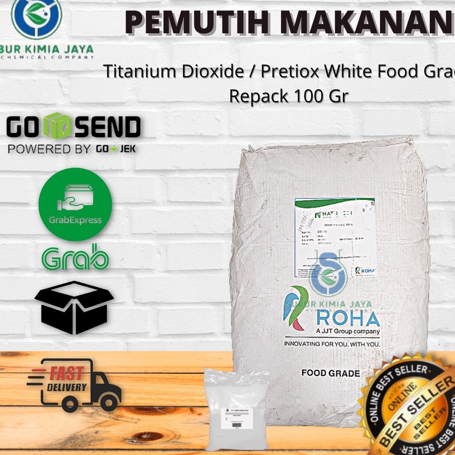 

READY STOK Titanium Dioxide food grade pemutih makanan pretiox white 1 GR