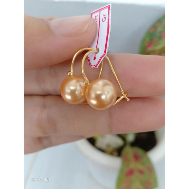 anting perak asli 925 dilapisi emas 22karat