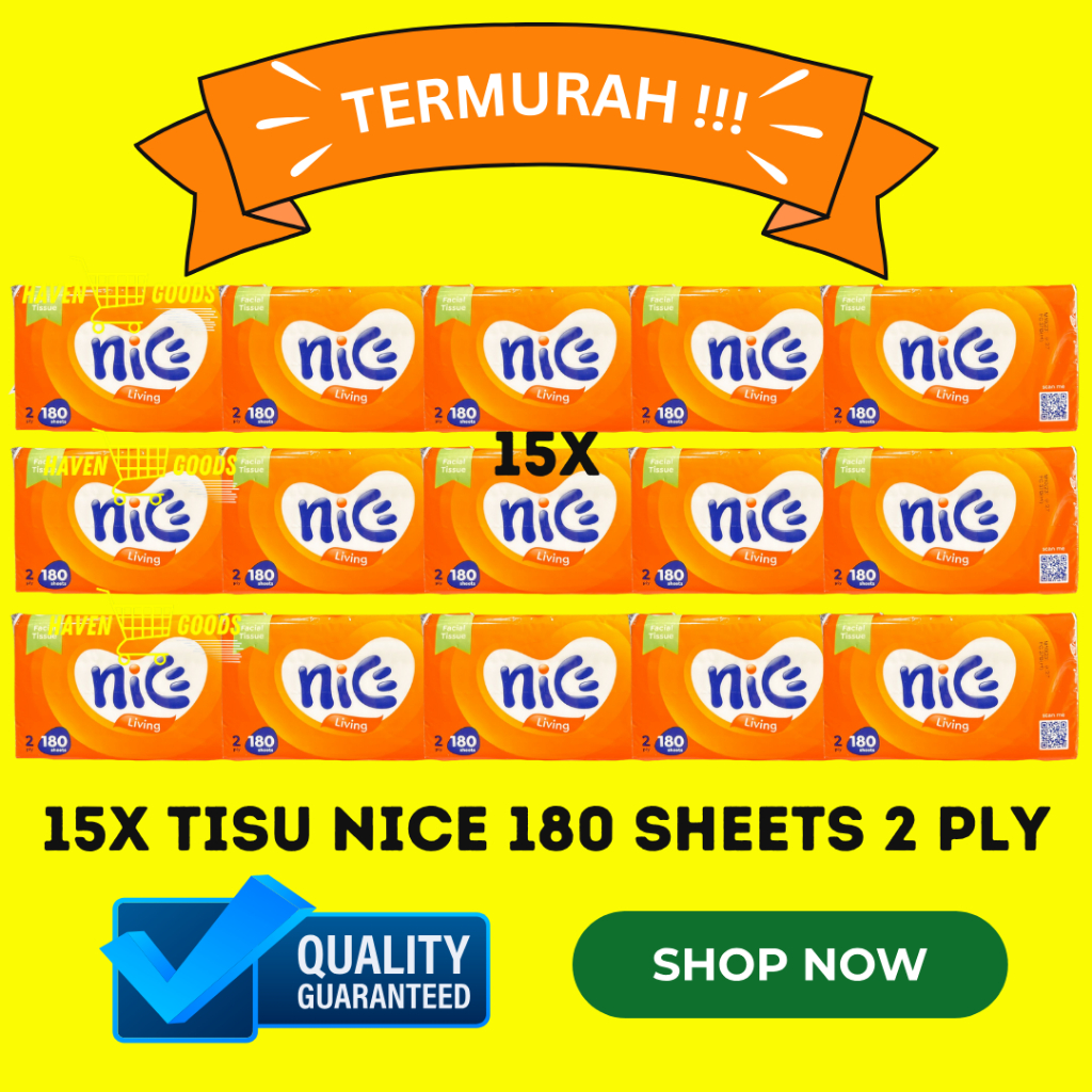 [PAKET TISU MURAH 15 PCS] Tisu Tissue wajah facial nice 180 sheets 2 ply MURAH