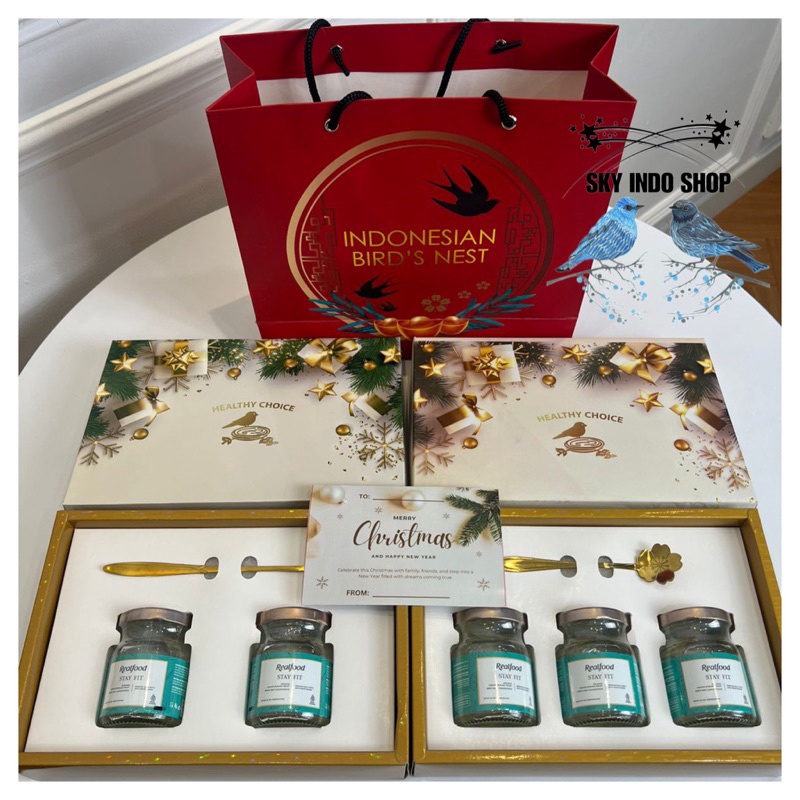 

1212 REALFOOD INDONESIA Hampers Christmas Kado Natal Gift Hadiah Isi Minuman Sarang Burung Walet Bersertifikat BPOM HALAL