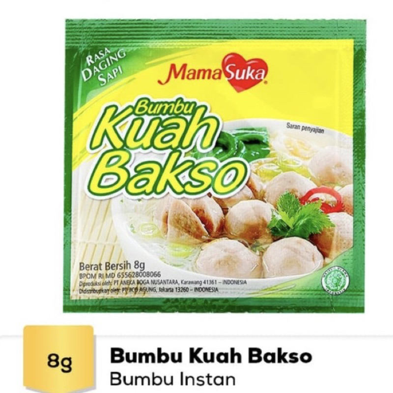 

Mama Suka Bumbu Kuah Bakso 12sc x 8gr ( 1 renteng 12pc )